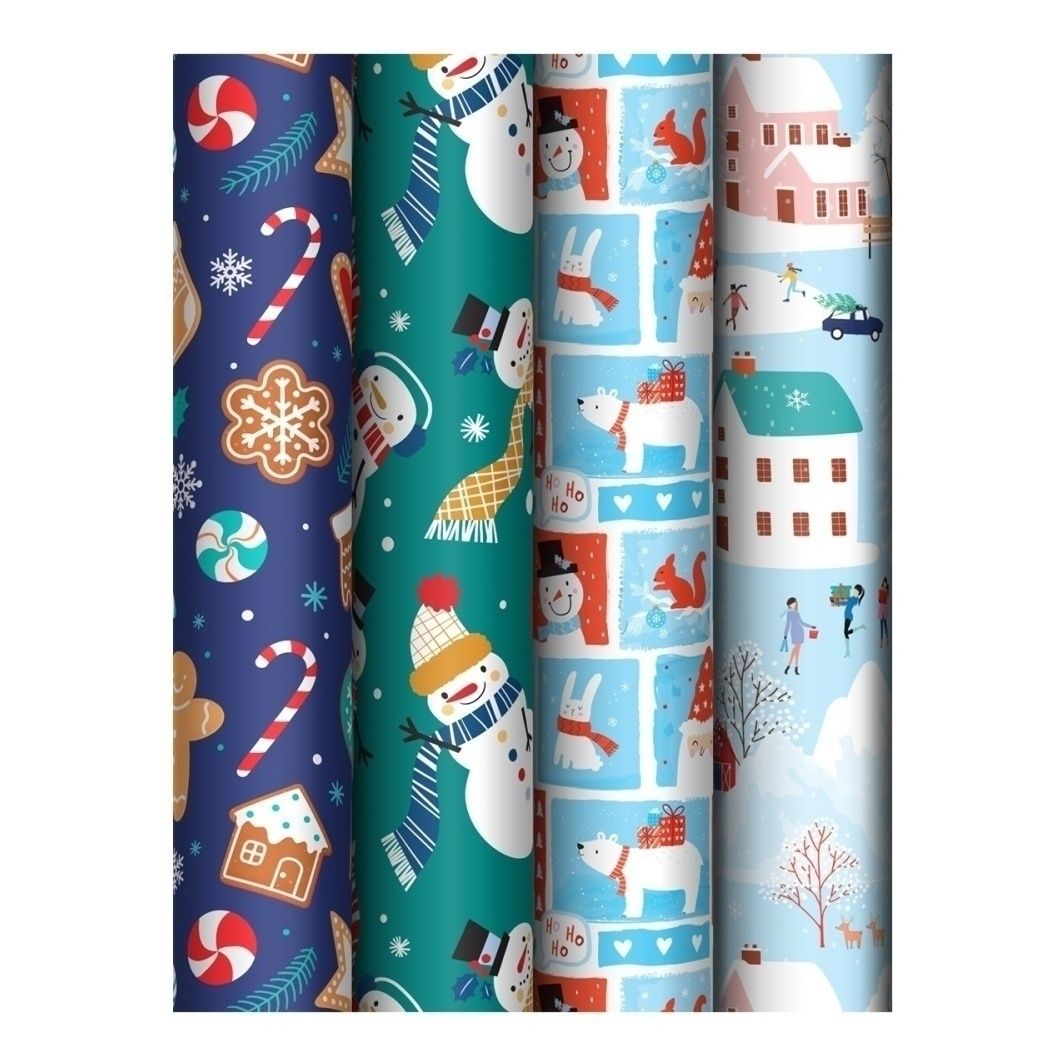 

Бумага упаковочная 70 x 100 см Meshu Happy New Year, Разноцветный