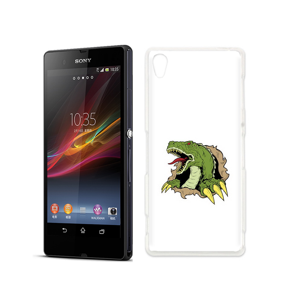 

Чехол MyPads Tocco для Sony Xperia Z годзила, Прозрачный, Tocco
