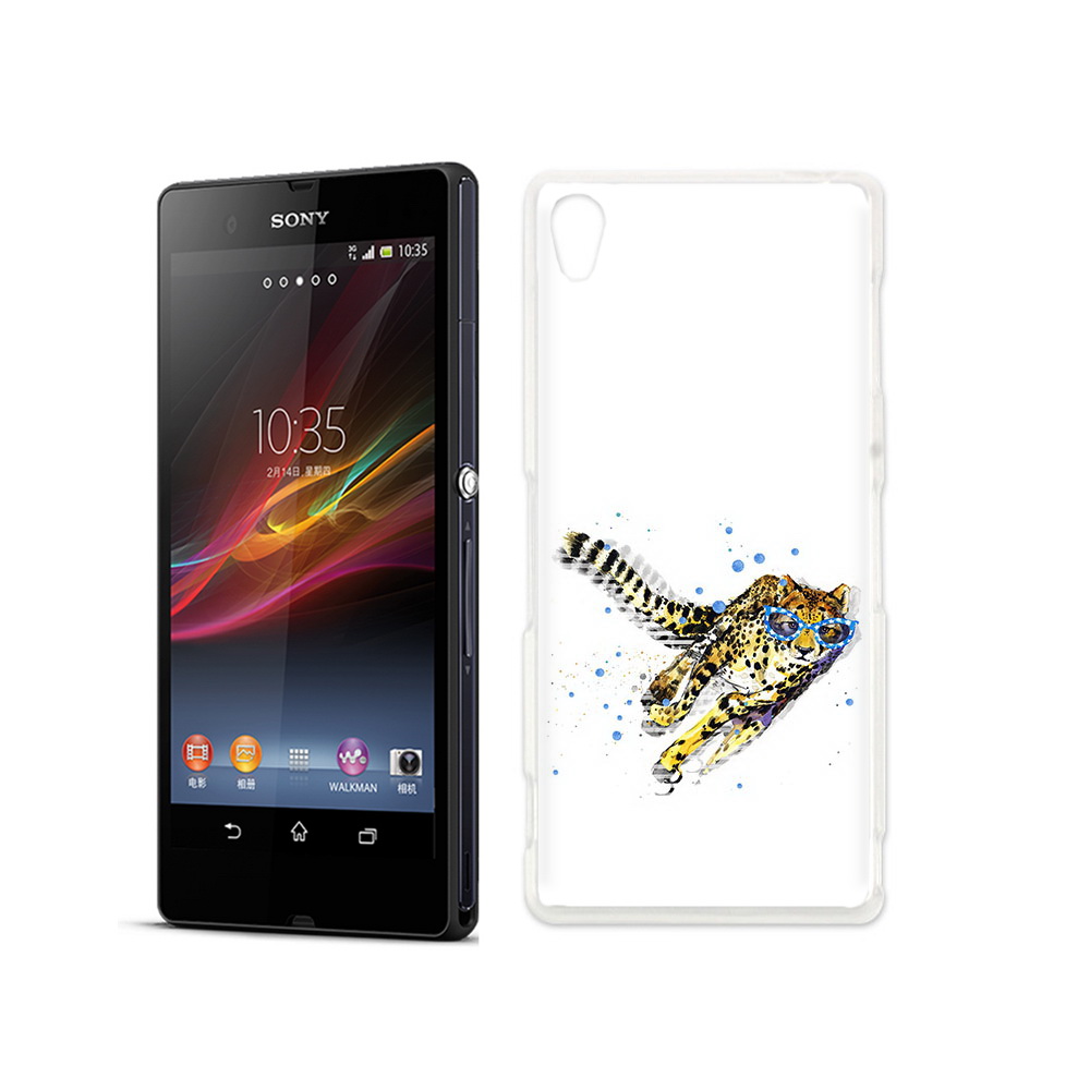 

Чехол MyPads Tocco для Sony Xperia Z гепард в очках, Прозрачный, Tocco