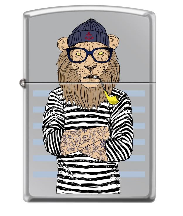 

Бензиновая зажигалка Zippo Lion High Polish Chrome, Лев-Моряк High Polish Chrome