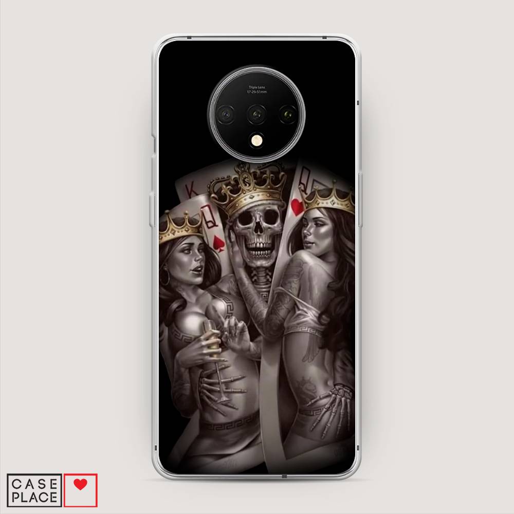 

Чехол на OnePlus 7T "Карты король и королевы", Серый;желтый, 150950-6