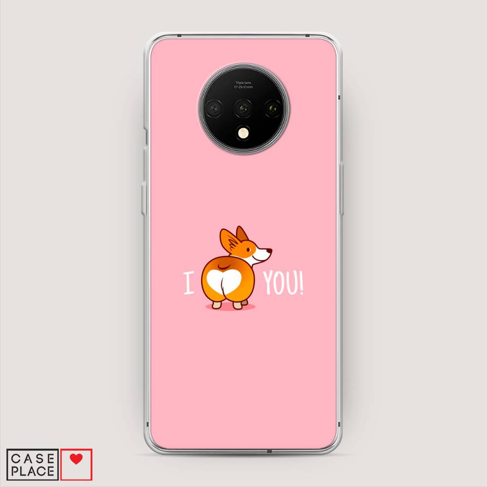 

Чехол на OnePlus 7T "Корги I love you", Розовый;коричневый;белый, 150950-1