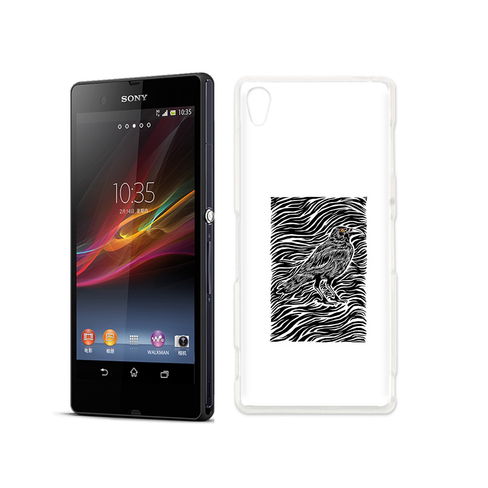 

Чехол MyPads Tocco для Sony Xperia Z ворон в абстракции, Прозрачный, Tocco