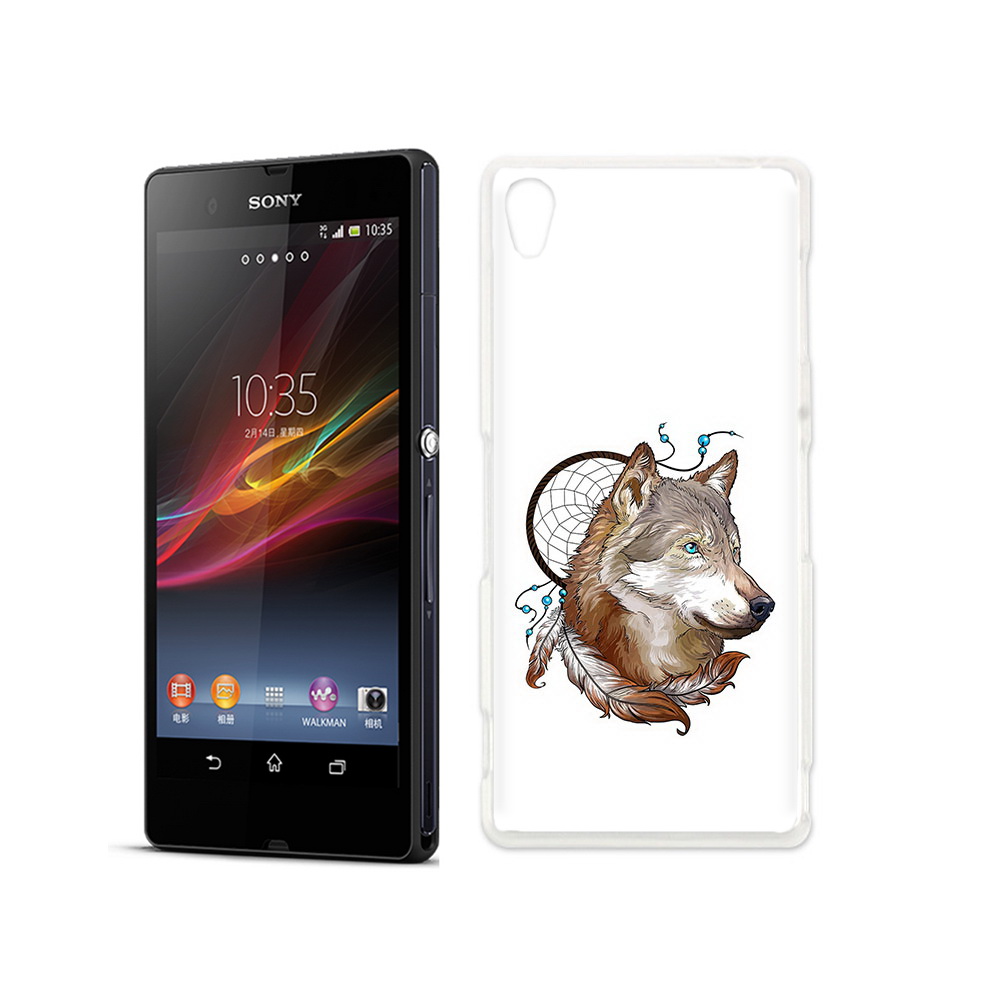 

Чехол MyPads Tocco для Sony Xperia Z волк и ловец снов, Прозрачный, Tocco
