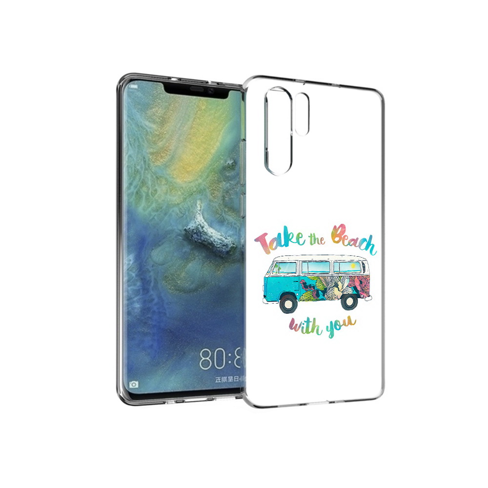 

Чехол MyPads Tocco для Huawei P30 Pro Хиппи автобус, Прозрачный, Tocco