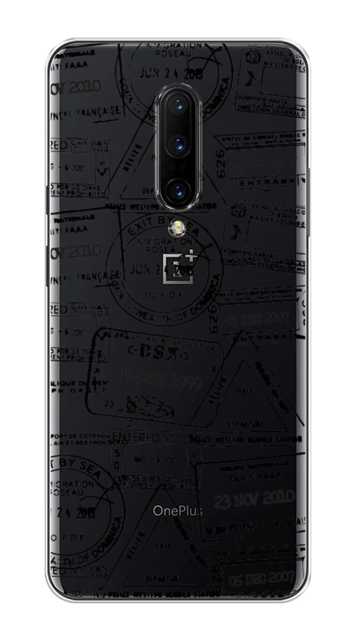 

Чехол на OnePlus 7 Pro "Visa stamps 2", Белый;черный;серый, 150850-2