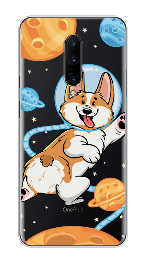 

Чехол на OnePlus 7 Pro "Корги-космонавт", Голубой;бежевый;белый, 150850-1