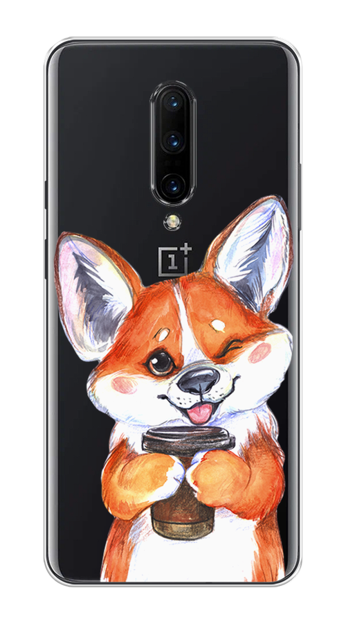 

Чехол на OnePlus 7 Pro "Корги с кофе", Оранжевый;белый, 150850-4