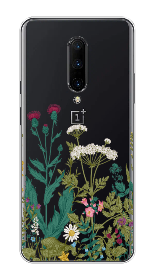 

Чехол на OnePlus 7 Pro "Дикие полевые цветы", Зеленый;розовый;белый, 150850-2