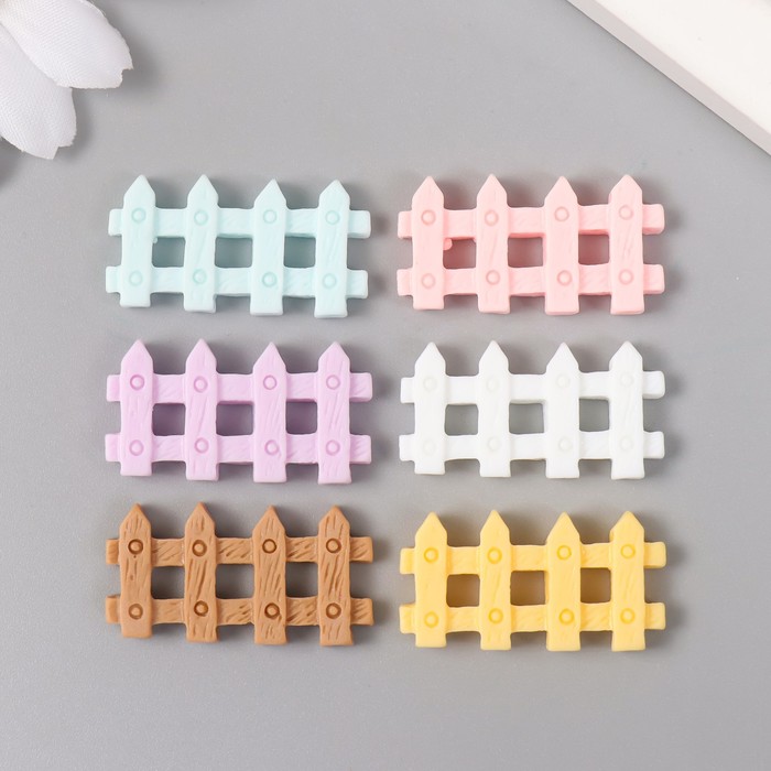 

Арт Узор Декор для творчества пластик Заборчик набор 6 шт микс 3,3х1,7 см, Разноцветный