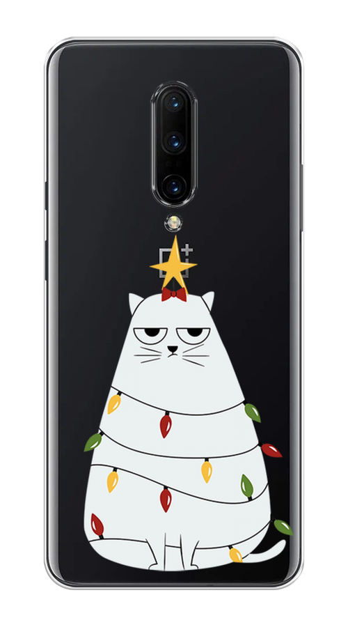 

Чехол на OnePlus 7 Pro "Котик в гирлянде", Белый;красный;желтый, 150850-1
