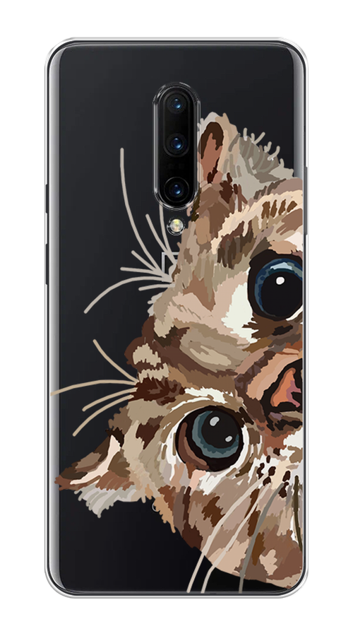 

Чехол на OnePlus 7 Pro "Любопытный кот", Коричневый;синий;черный, 150850-1