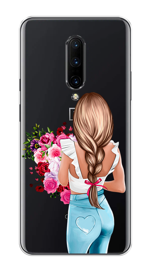 

Чехол на OnePlus 7 Pro "Девушка с цветами", Коричневый;розовый;голубой, 150850-6