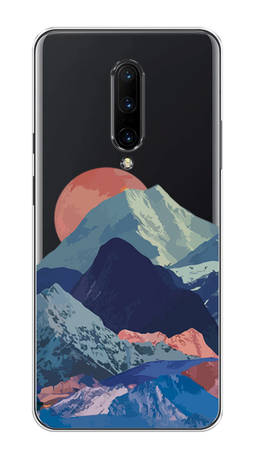 

Чехол на OnePlus 7 Pro "Закат в снежных горах", Красный;серый;голубой, 150850-2