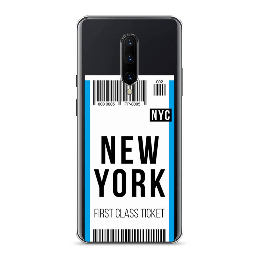

Чехол на OnePlus 7 Pro "Билет в Нью-Йорк", Белый;голубой, 150850-6