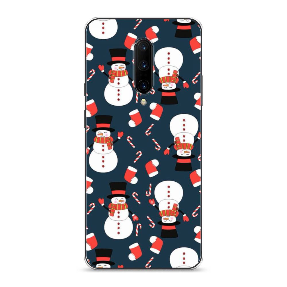 

Чехол на OnePlus 7 Pro "Синие снеговики", Синий;белый;красный, 150850-5