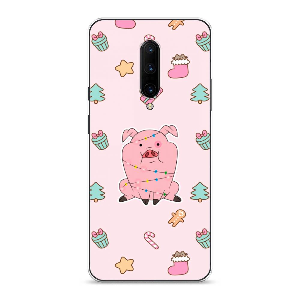 

Чехол на OnePlus 7 Pro "Розовая свинка", Розовый;зеленый, 150850-5