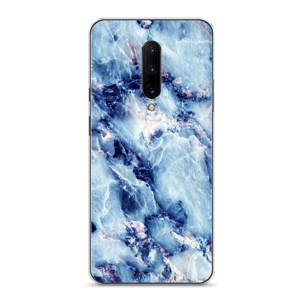 Чехол на OnePlus 7 Pro Мрамор с синими прожилками