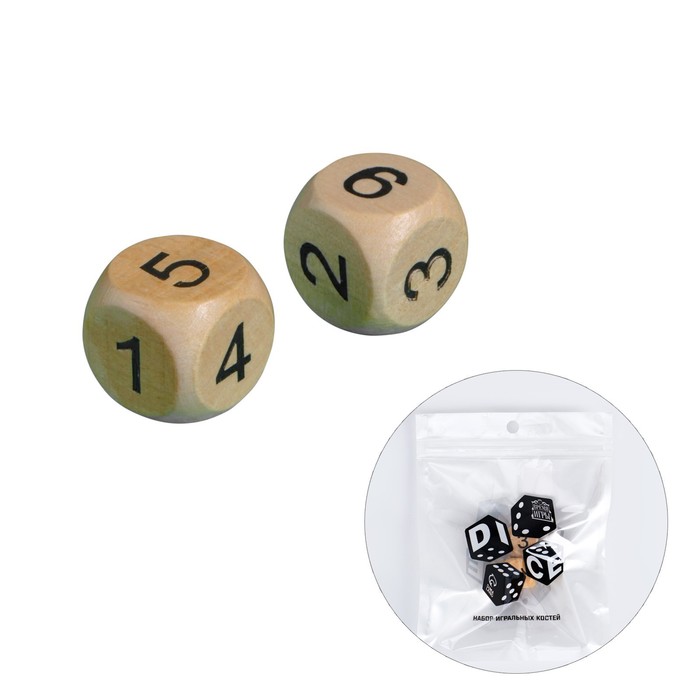 

Кубики игральные "Время игры", 2 х 2 см, 2 шт (2 шт), Бежевый