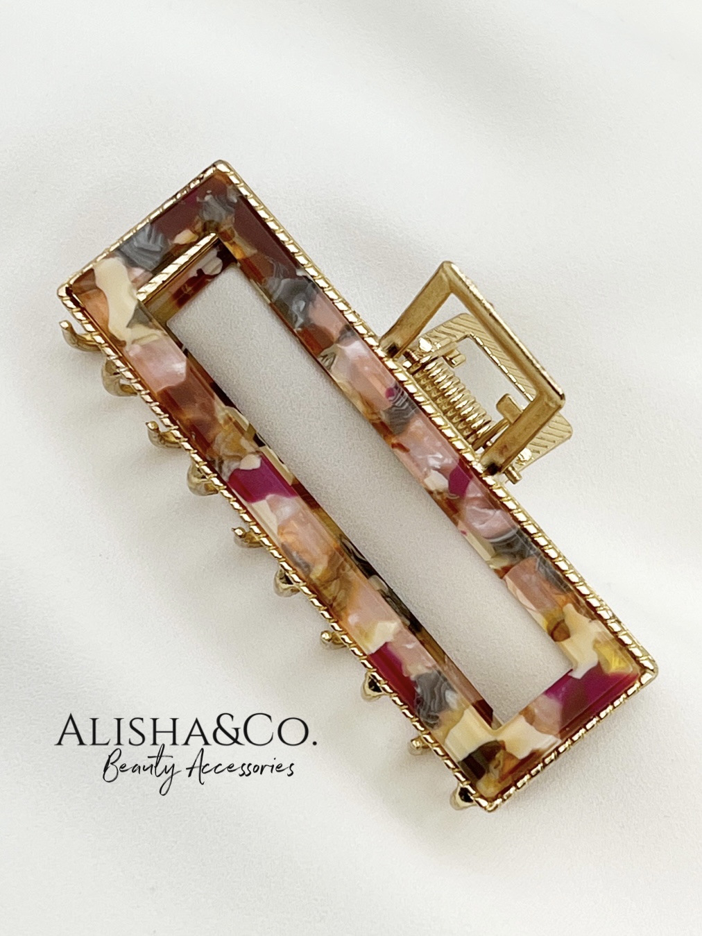 

Заколка-краб женская Alisha&Co. REC1 бордовая, Разноцветный, REC1