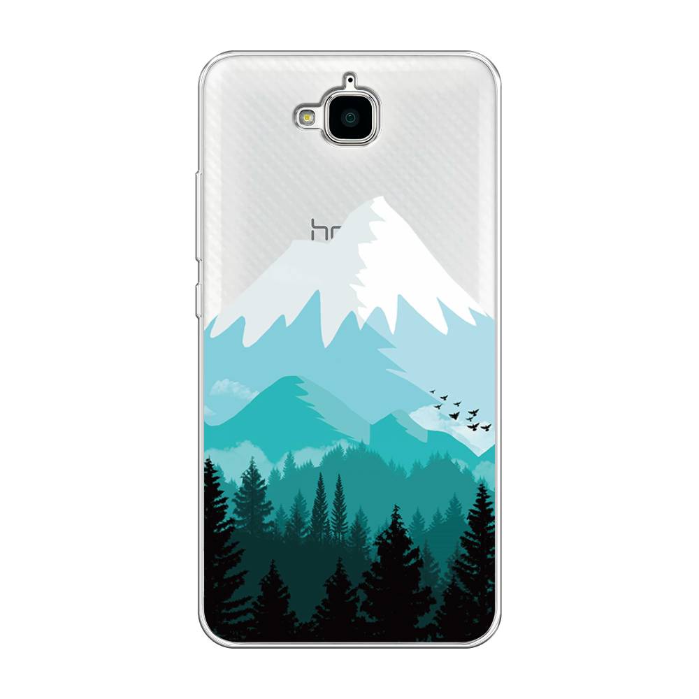 

Чехол на Honor 4C Pro "Синяя снежная гора", Белый;голубой, 63250-2