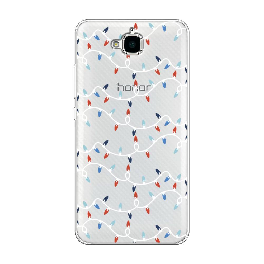 

Чехол на Honor 4C Pro "Разноцветная гирлянда", Белый;красный;синий, 63250-5