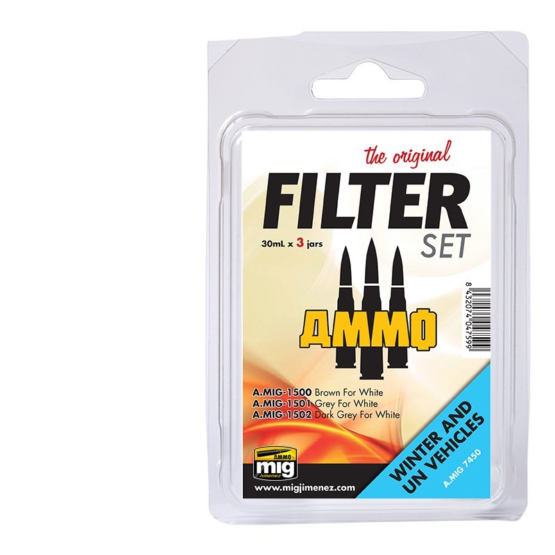 

AMIG7450 Ammo Mig Набор из трех фильтров "FILTER SET FOR WINTER AND UN VEHICLES" (для зимн, Микс, AMIG7450