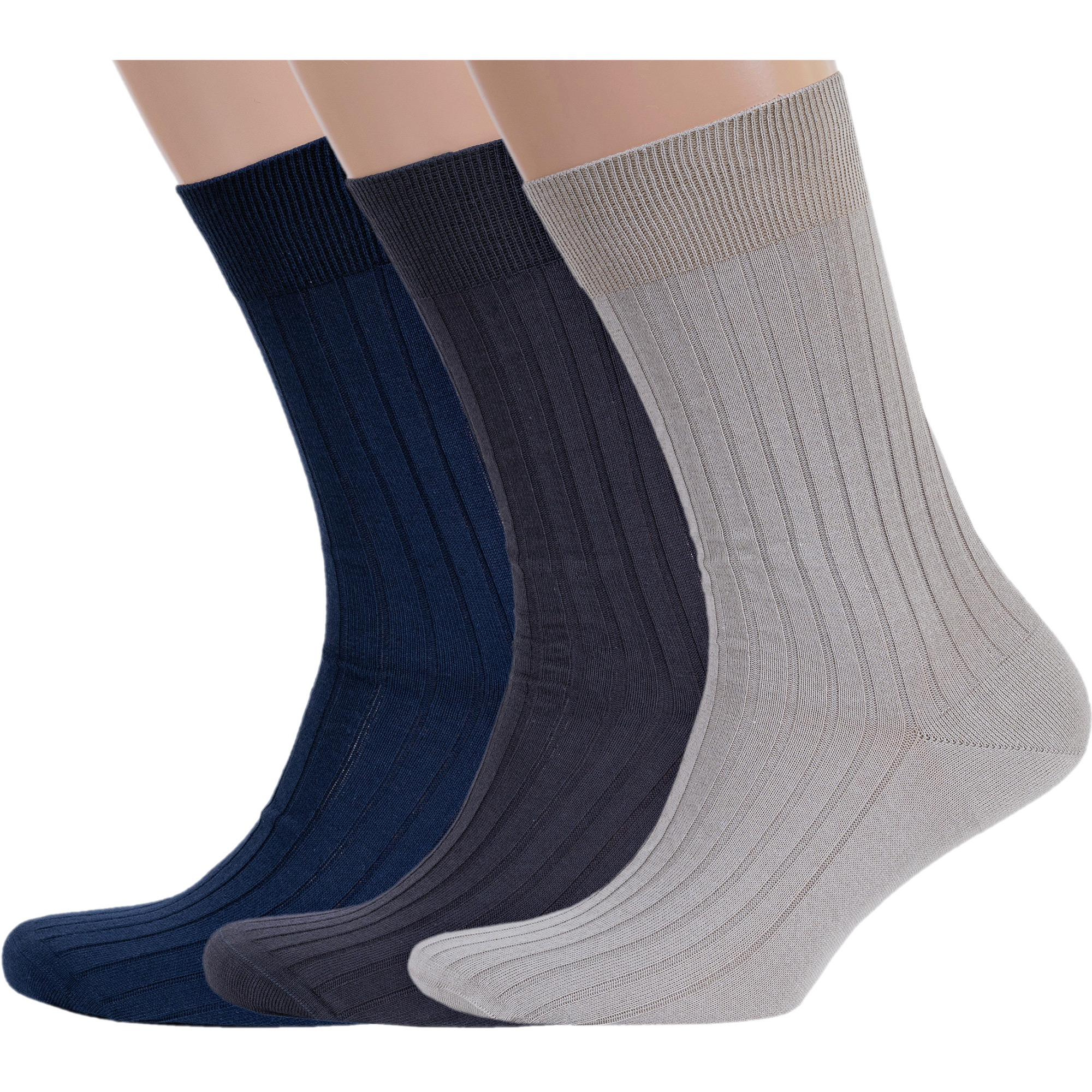 

Комплект носков мужских Rusocks серых; синих; бежевых, Серый;синий;бежевый, 3-М3-11001