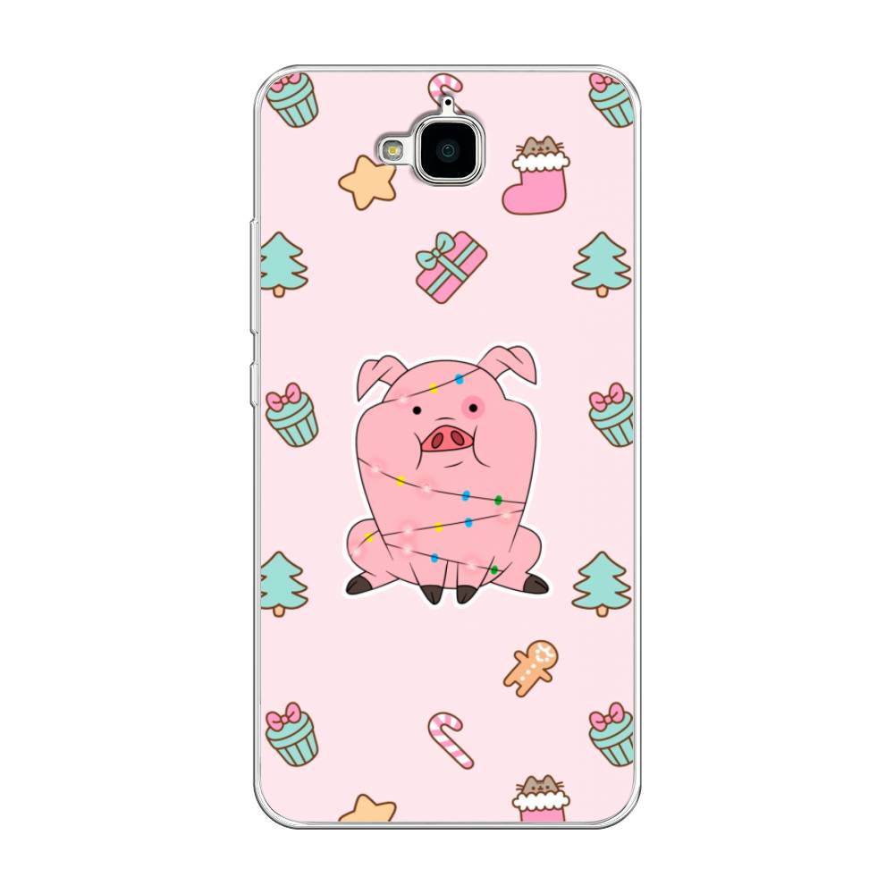 

Чехол на Honor 4C Pro "Розовая свинка", Розовый;зеленый, 63250-5