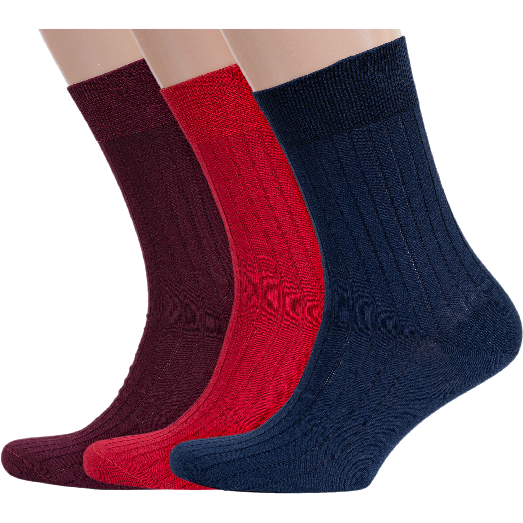 

Комплект носков мужских Rusocks бордовых; красных; синих, 3-М3-11001