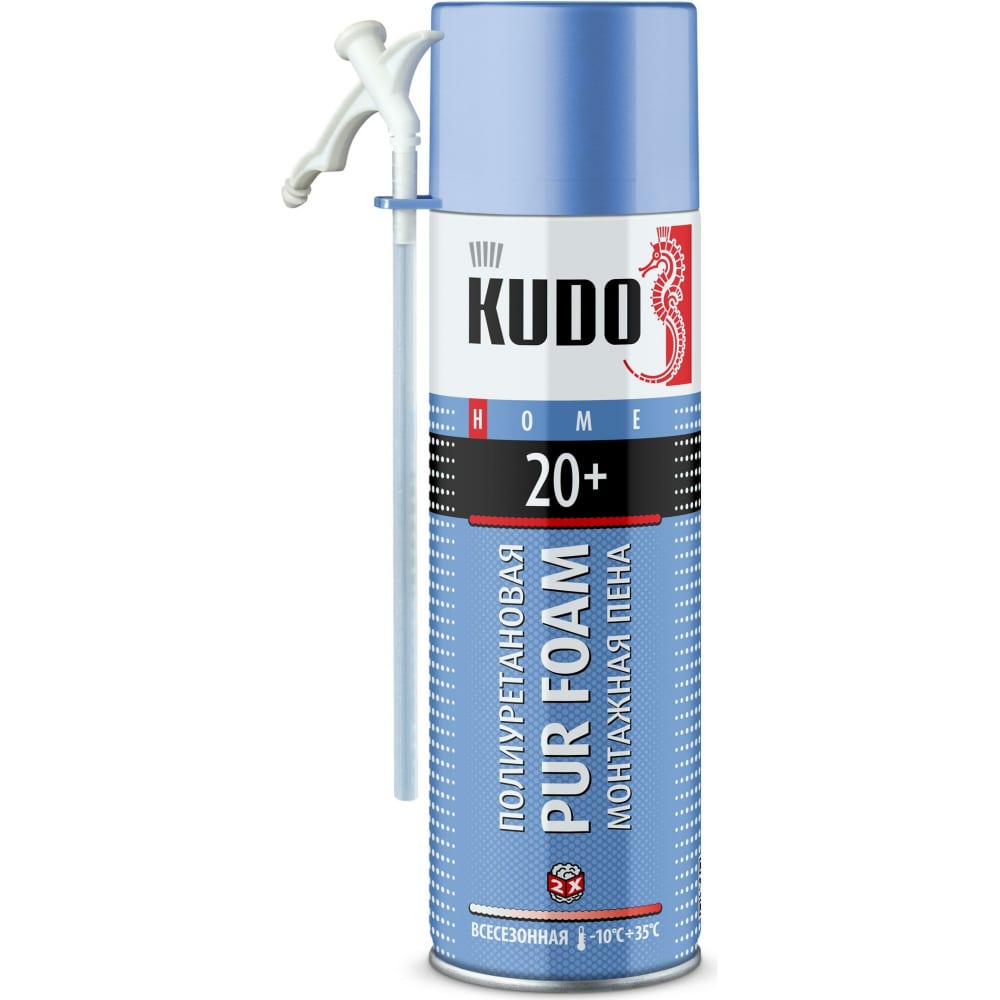 Полиуретановая монтажная бытовая всесезонная пена KUDO HOME 20+ 650 мл KUPH06U20+ всесезонная полиуретановая монтажная пена donewell