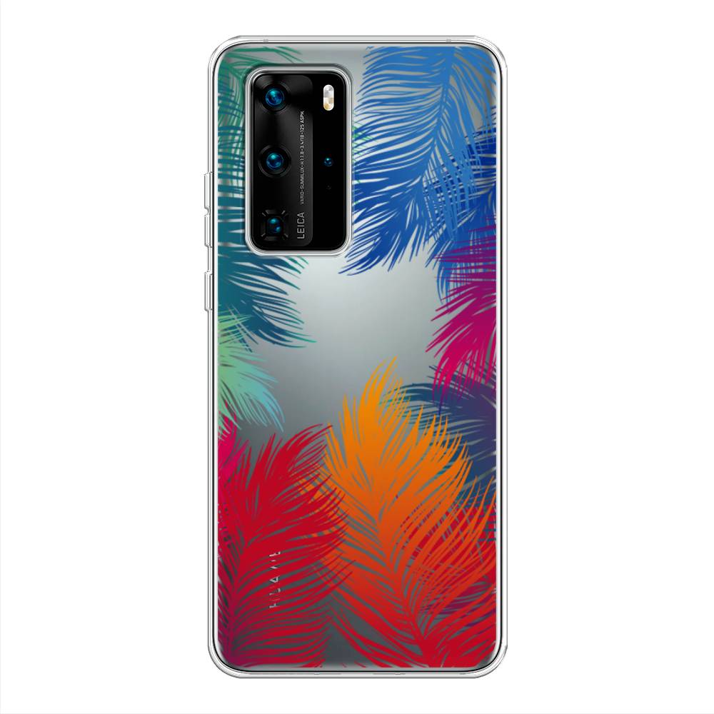 

Чехол Awog на Huawei P40 Pro "Рамка из перьев", Красный, 610950-4