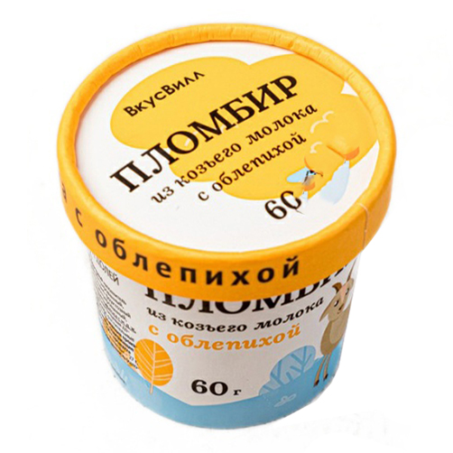 

Мороженое пломбир ВкусВилл из козьего молока с облепихой БЗМЖ 60 г
