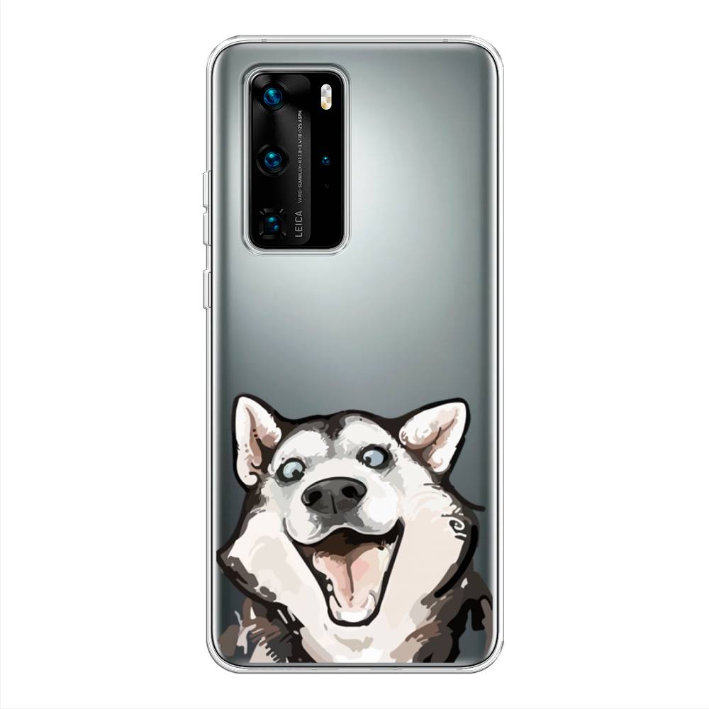 

Чехол Awog на Huawei P40 Pro "Радостный хаски", Белый;голубой;черный, 610950-1