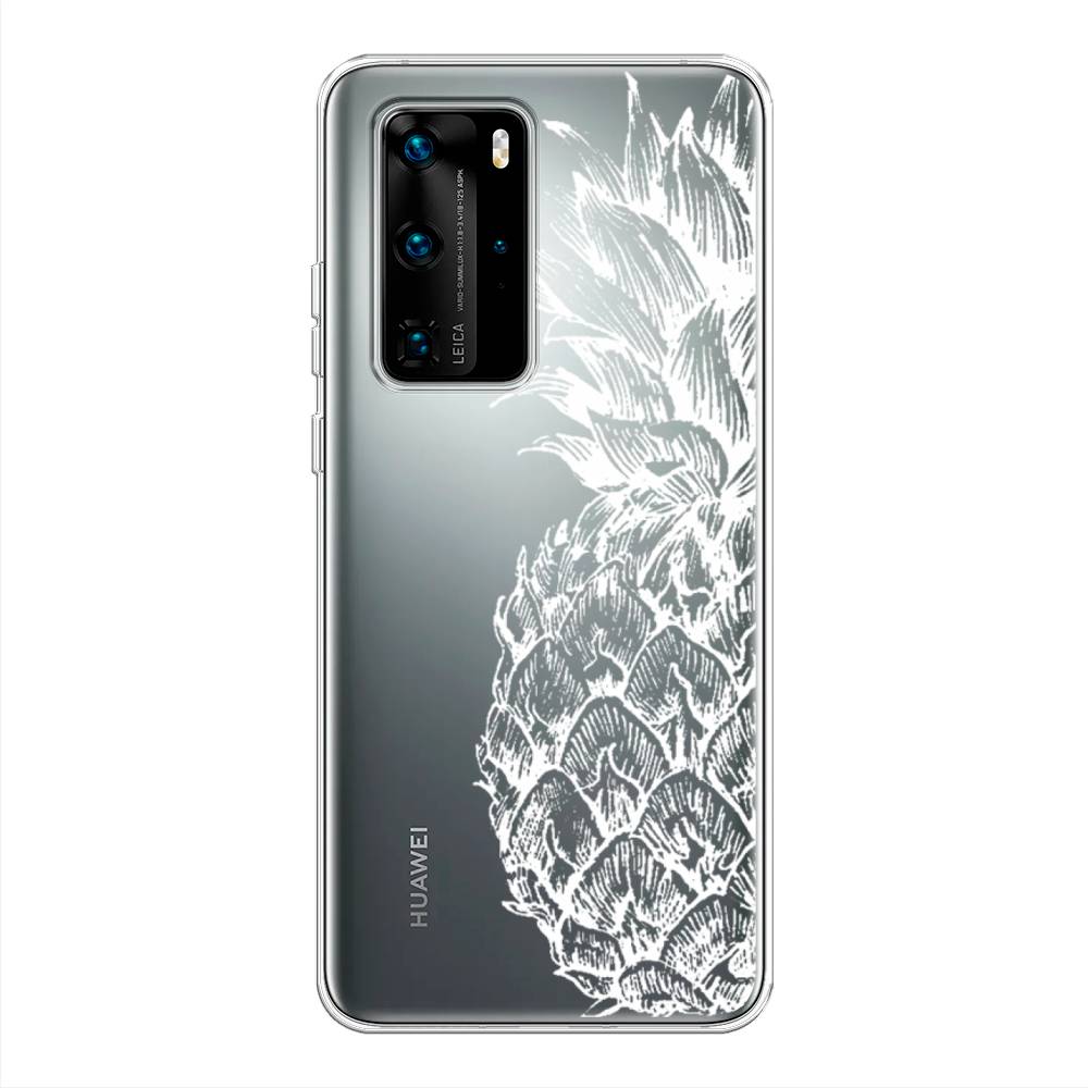 

Чехол Awog на Huawei P40 Pro "Ананас графика белая", Белый, 610950-10