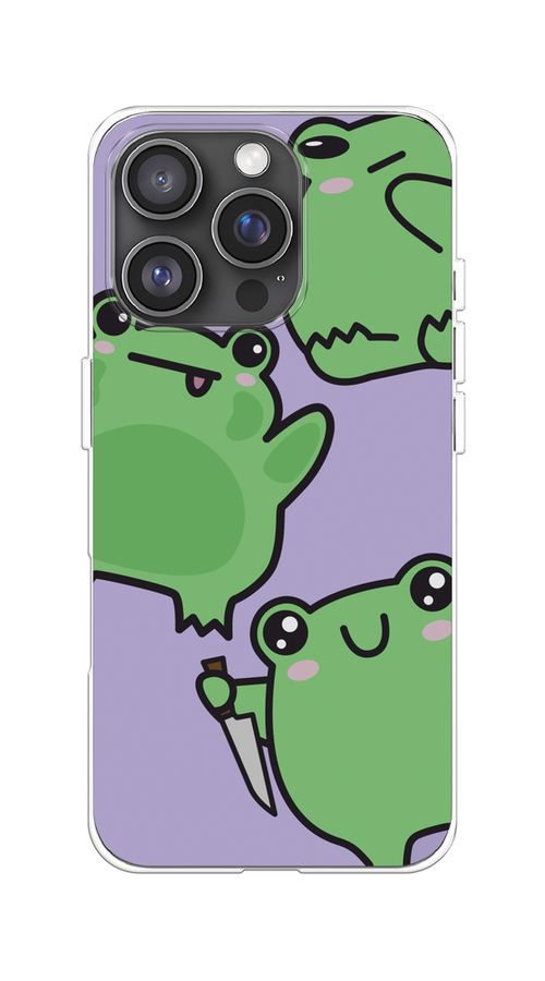 

Чехол на Apple iPhone 16 Pro "Опасные лягушата", Фиолетовый;зеленый;черный, 16250-1