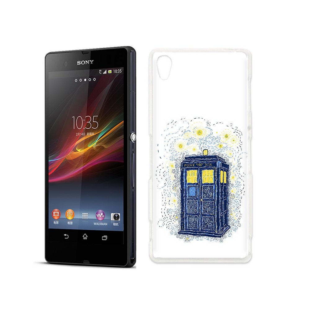 

Чехол MyPads Tocco для Sony Xperia Z будка рисунок, Прозрачный, Tocco