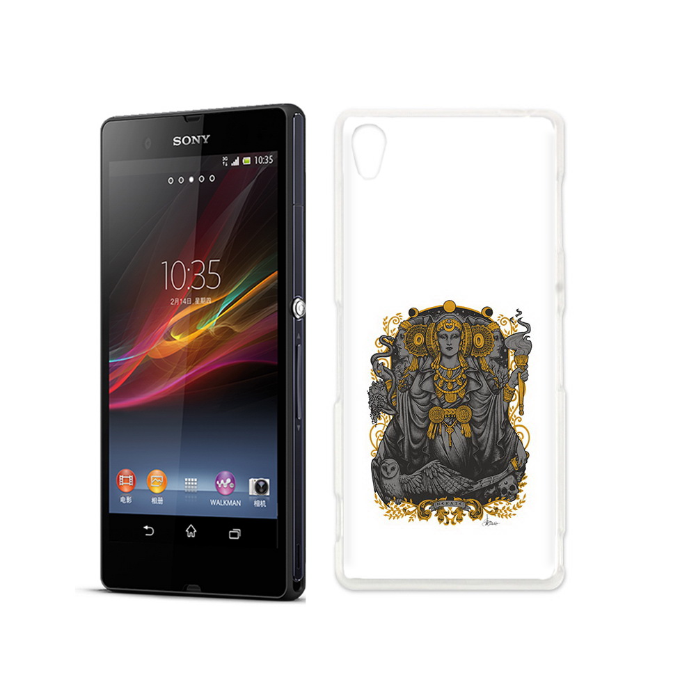 

Чехол MyPads Tocco для Sony Xperia Z божество с золотыми элементами, Прозрачный, Tocco