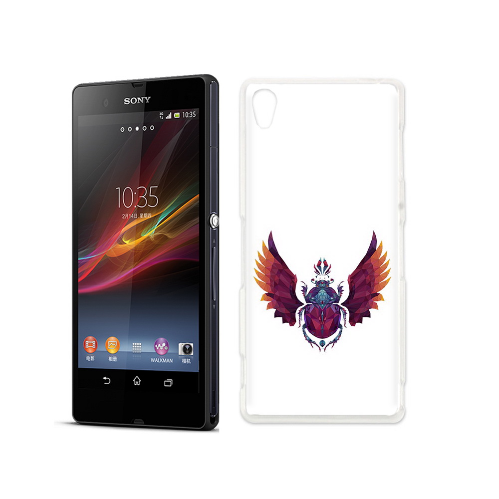 

Чехол MyPads Tocco для Sony Xperia Z алмазный скоробей, Прозрачный, Tocco