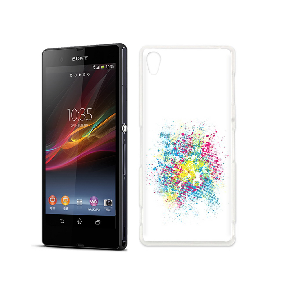 

Чехол MyPads Tocco для Sony Xperia Z акварель абстракция, Прозрачный, Tocco