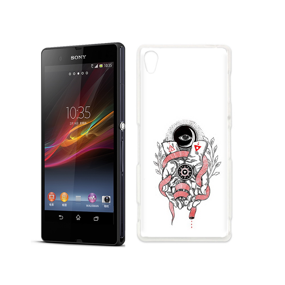 

Чехол MyPads Tocco для Sony Xperia Z абстрация связанные руки, Прозрачный, Tocco