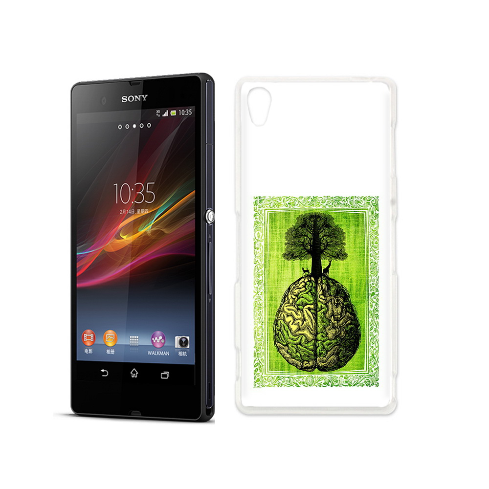 

Чехол MyPads Tocco для Sony Xperia Z абстракция здоровый мозг, Прозрачный, Tocco