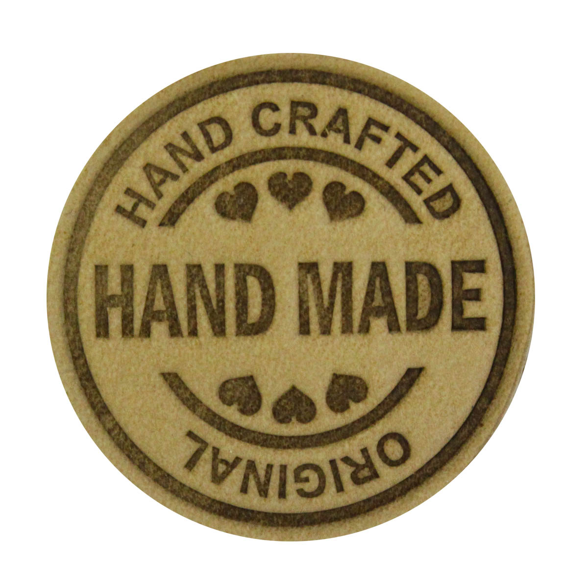 2 Термоаппликация из кожи Hand Made D3,4см (41 бежевый)