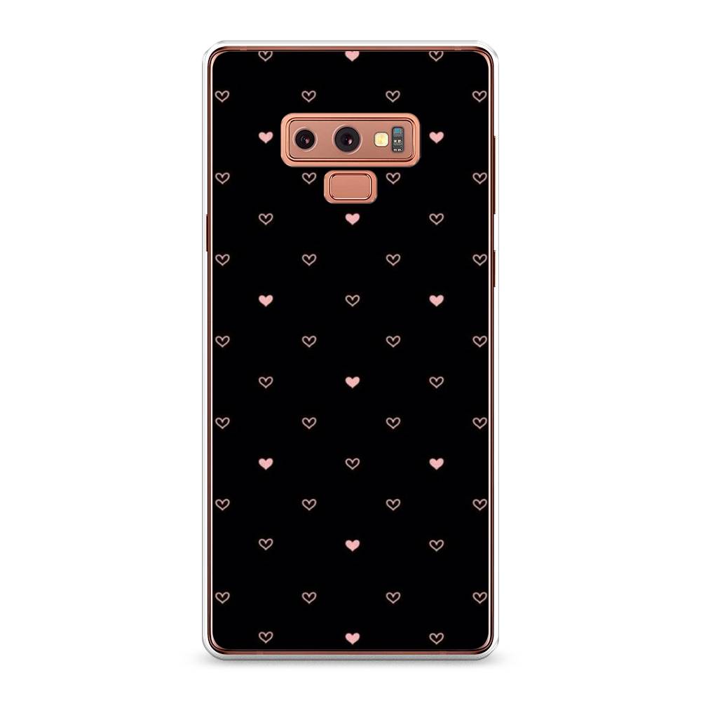 

Чехол Awog на Samsung Galaxy Note 9 "Черный фон и сердечки", Розовый;серый;черный, 26350-3