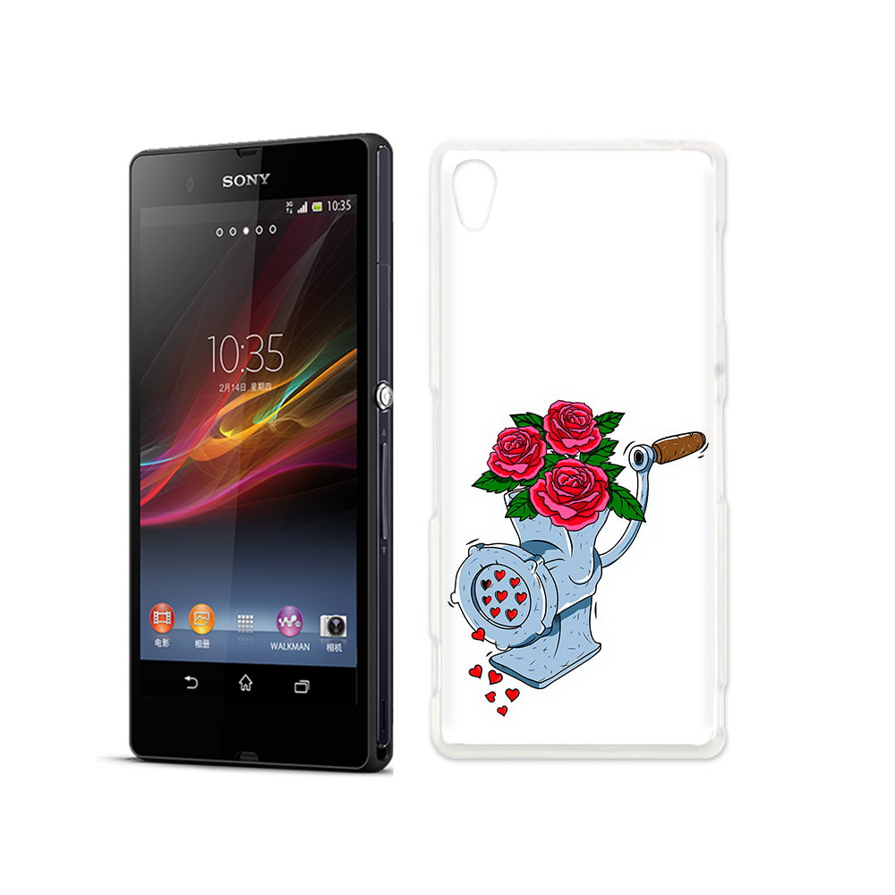 

Чехол MyPads Tocco для Sony Xperia Z Цветочные сердца, Прозрачный, Tocco