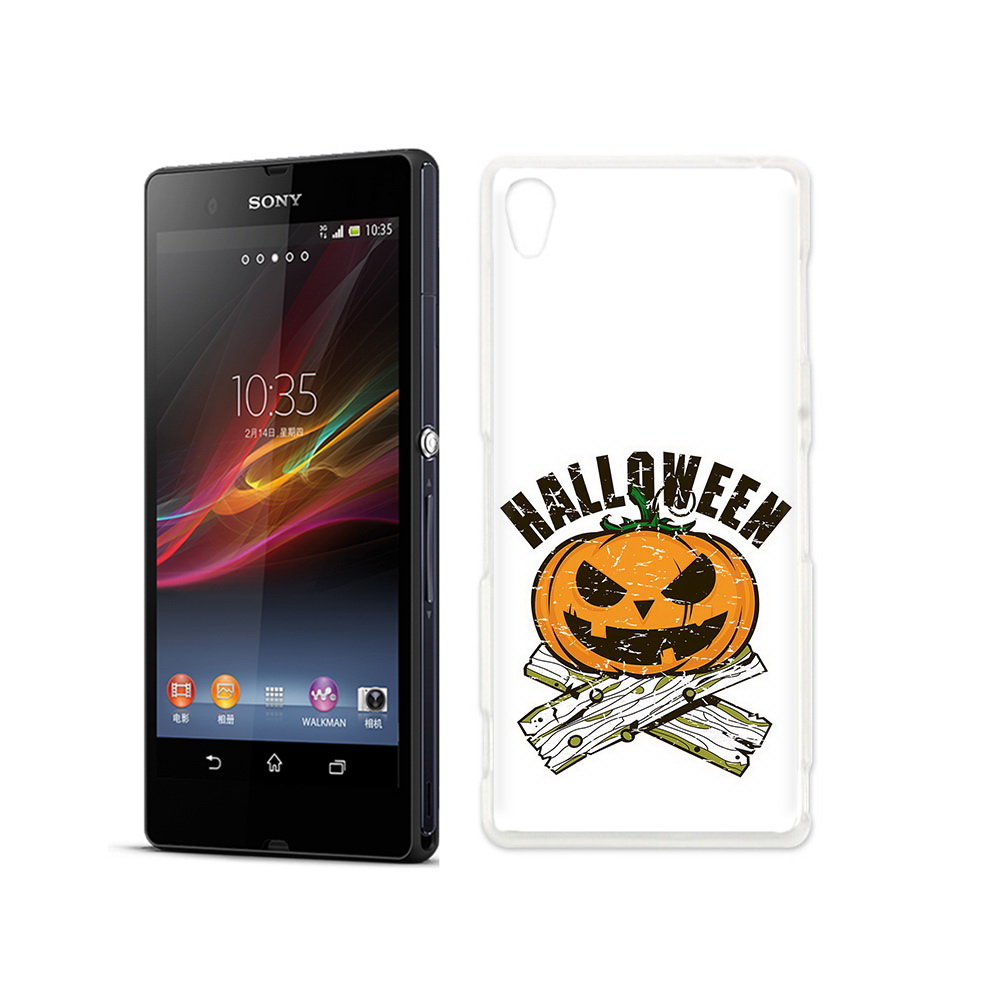 

Чехол MyPads Tocco для Sony Xperia Z Хэллоуин доски тыква, Прозрачный, Tocco