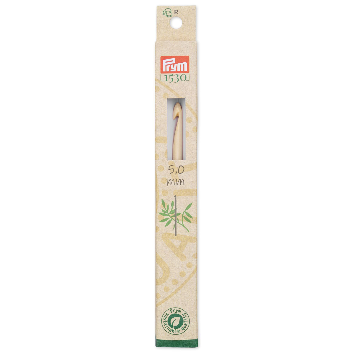 

Крючок для вязания, бамбук, 5,0мм*15см, 1шт, Prym, Желтый, PRYM Bamboo