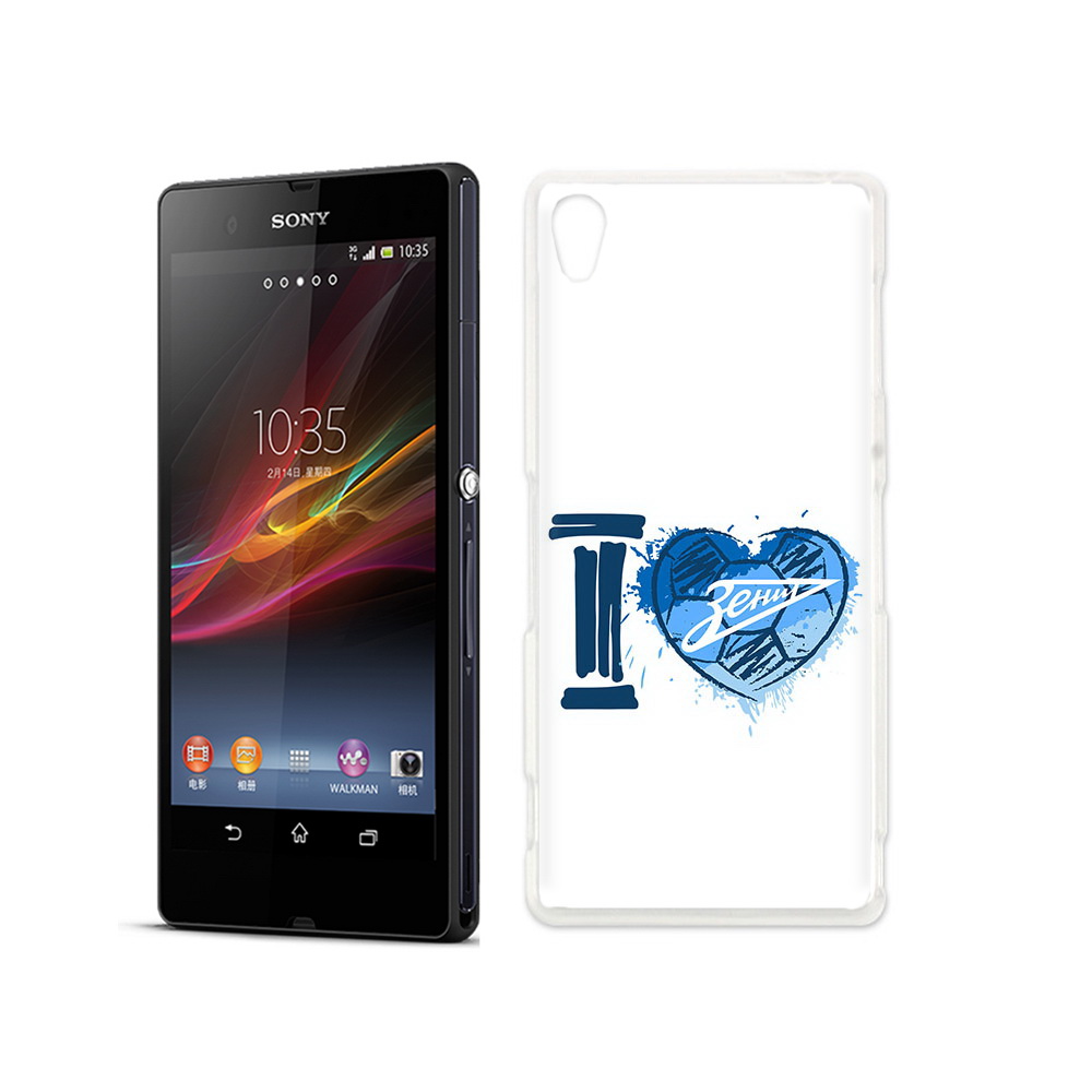 

Чехол MyPads Tocco для Sony Xperia Z ФК я люблю зенит, Прозрачный, Tocco