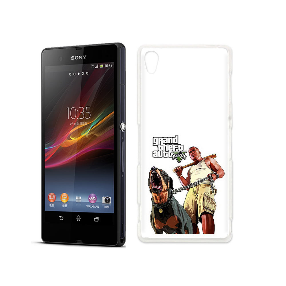 

Чехол MyPads Tocco для Sony Xperia Z GTA грозная собака, Прозрачный, Tocco