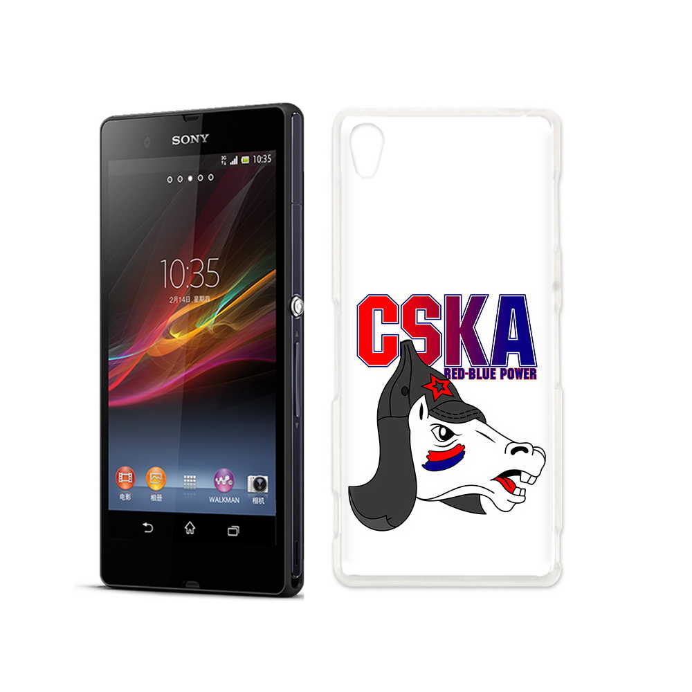 

Чехол MyPads Tocco для Sony Xperia Z ФК ЦСК лошадка россия, Прозрачный, Tocco